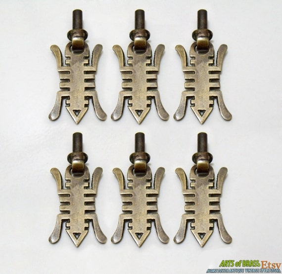 Lot of 6 pcs Vintage STeamPunk Bug ANT Farm Antique Solid Brass Cabinet Handle Pull Vintage Cabinet Knob F.009