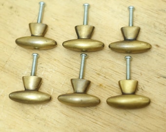 1.37" inches Lot of 6 pcs Vintage Retro Western Knobs Solid Brass Antique Cabinet Drawer Handle Pull N157