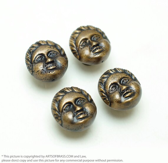 Lot of 4 pcs Vintage Retro Brass Traditional Woman Mature Mother Face Knobs Pulls Cabinet Drawer Handle Knob Pulls