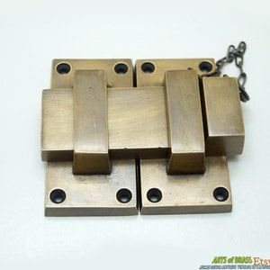 3.15&quot; inches Vintage Solid Brass Gate Door LATCH Bar Slot Lock Latch Q.006