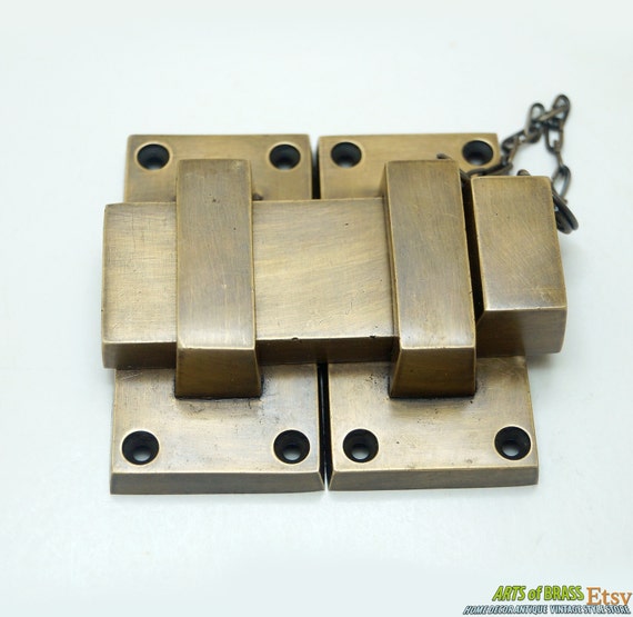 3.15" inches Vintage Solid Brass Gate Door LATCH Bar Slot Lock Latch Q.006