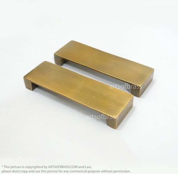 Vintage retro T Bar Handle Solid Brass Closet Cabinet dresser Drawer Door Pulls C077 - C078