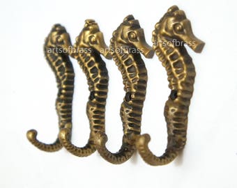 Coastal Marine Ocean Seahorse Single Wall Mounted Brass Coat Hook Bottle Opener for sale online