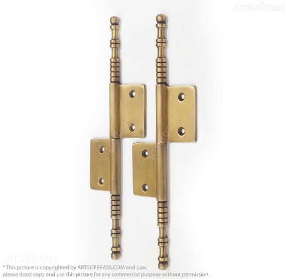 8.26" inches set of 2 pcs Vintage Lift Off Minaret Tips Watson Hinge Solid Brass Hinges