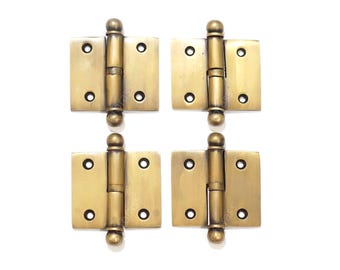 1.57" Inches Vintage Door Hinge with Ball Finials Hinge / Hinges Cabinet Door Solid Brass