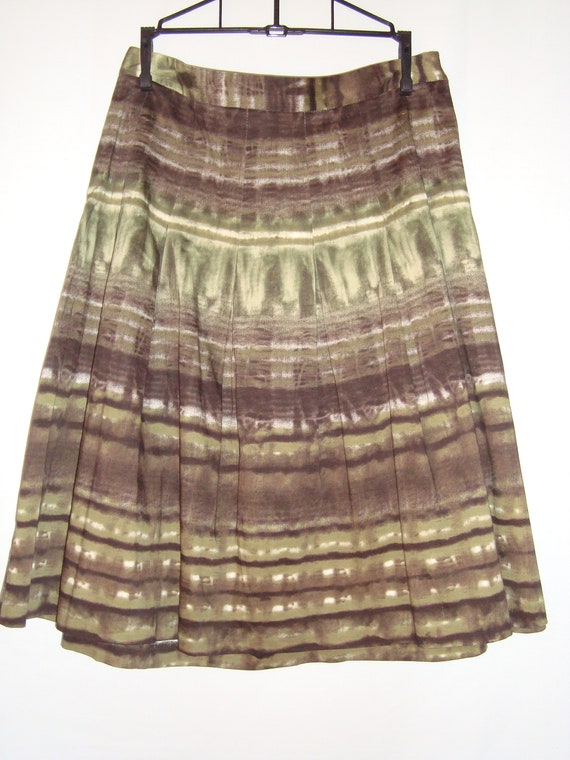 Zara Tie Dye Brown Green Skirt