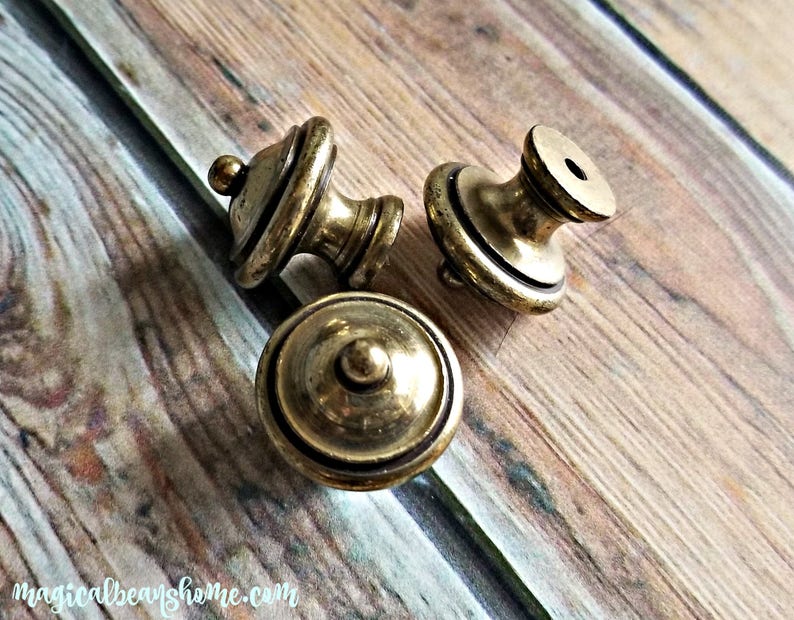 Knob Multi Ring Knob Spired Gold Drawer Knob Gold Cabinet Knob Decorative Drawer Knob Vintage Drawer Knob Brass Drawer Knob Keeler Brass Co