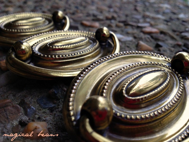 Hepplewhite Drawer Pulls Antiqued Brass Drawer Pulls Oval Etsy
