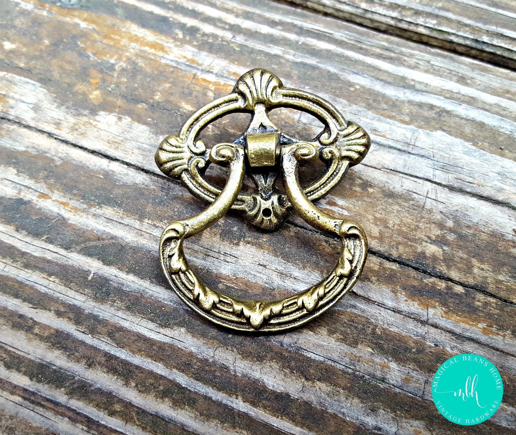 Keeler Brass Co Ring Pulls Brass Drawer Pull Vintage Drawer Etsy