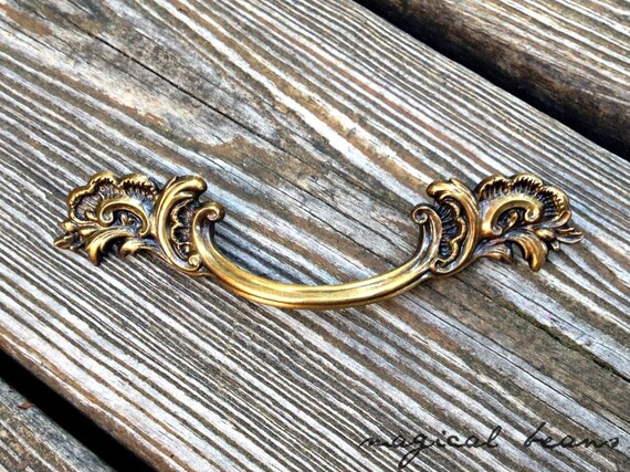 Vintage Brass Drawer Pulls Keeler Brass Co French Provincial Etsy