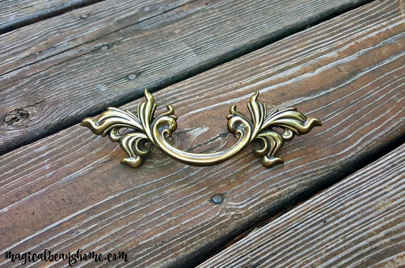 French Provincial Pulls Dark Brass Drawer Pulls Decorative Etsy