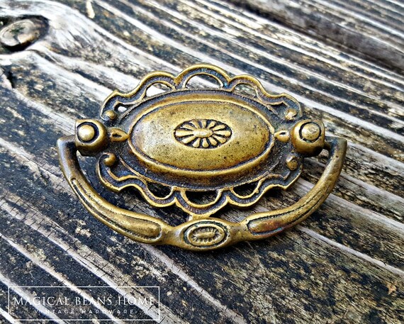 Kbc Victorian Oval Drop Bail Pull Vintage Drawer Pulls Etsy