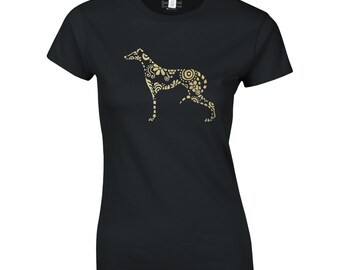 Classic Womens Crewneck T-shirt - Golden Greyhound