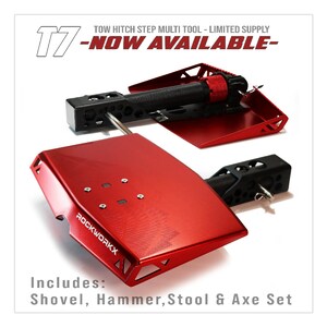 Tow Hitch Step Multi-Tool: Camping Shovel, Axe, Stool - USA Design