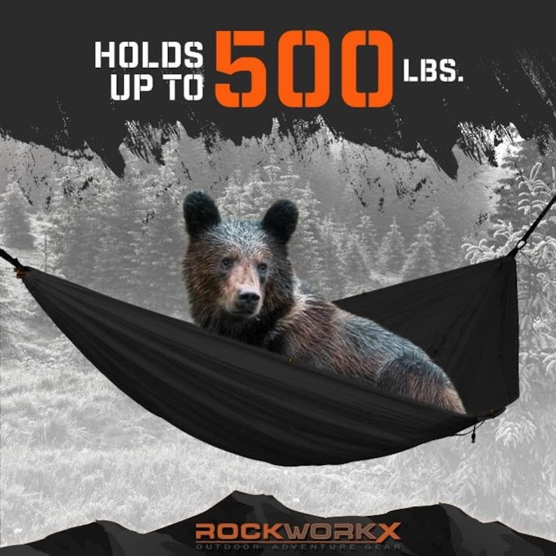 Double Black Camping Hammock - Thumbnail 4