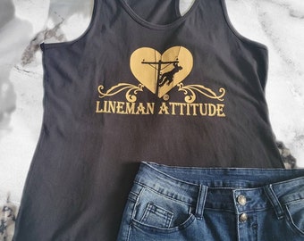 Lineman HEART Lineman Attitude Tank Top