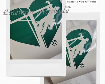 LOVE My Lineman in a  HEART Decal