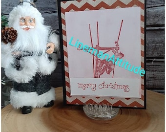 Lineman Christmas Greeting Card