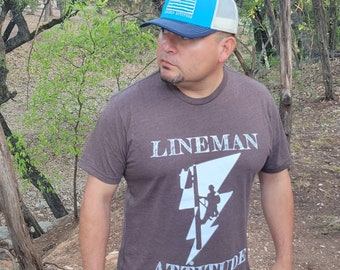 Lightning Bolt Lineman Attitude T shirt