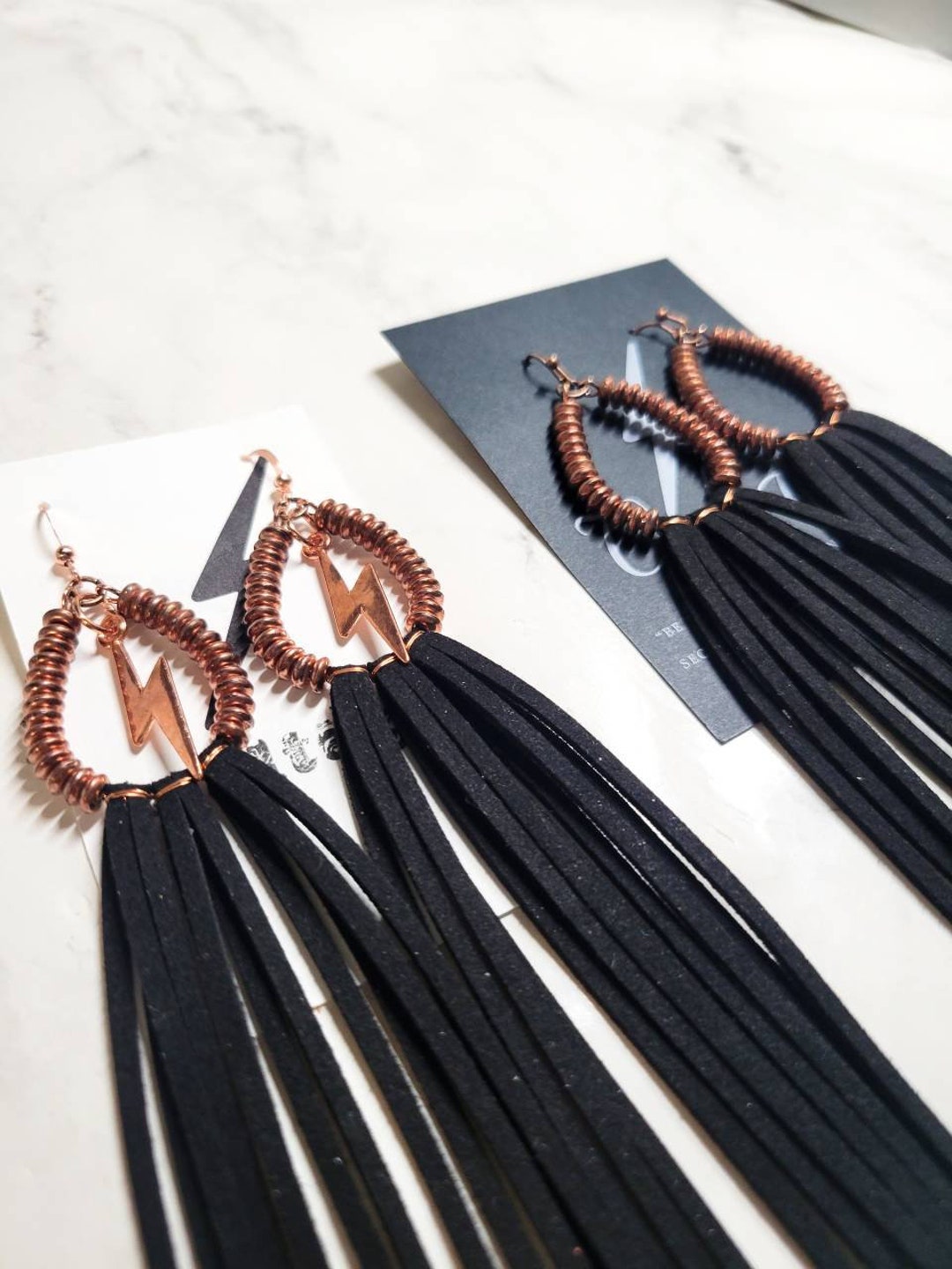 Lightning Bolt Fringe SS Earring