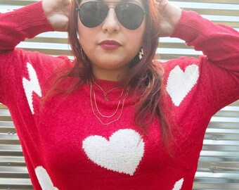 RED SWEETHEARTS and BOLTS Sweater