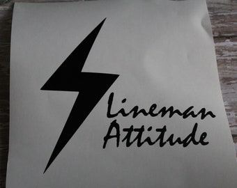 Lightning Bolt Lineman Attitude Decal