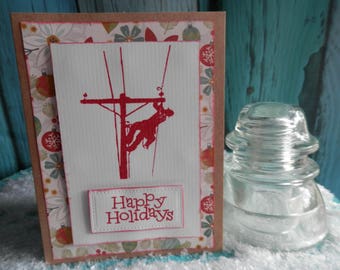 Lineman Christmas Greeting Card