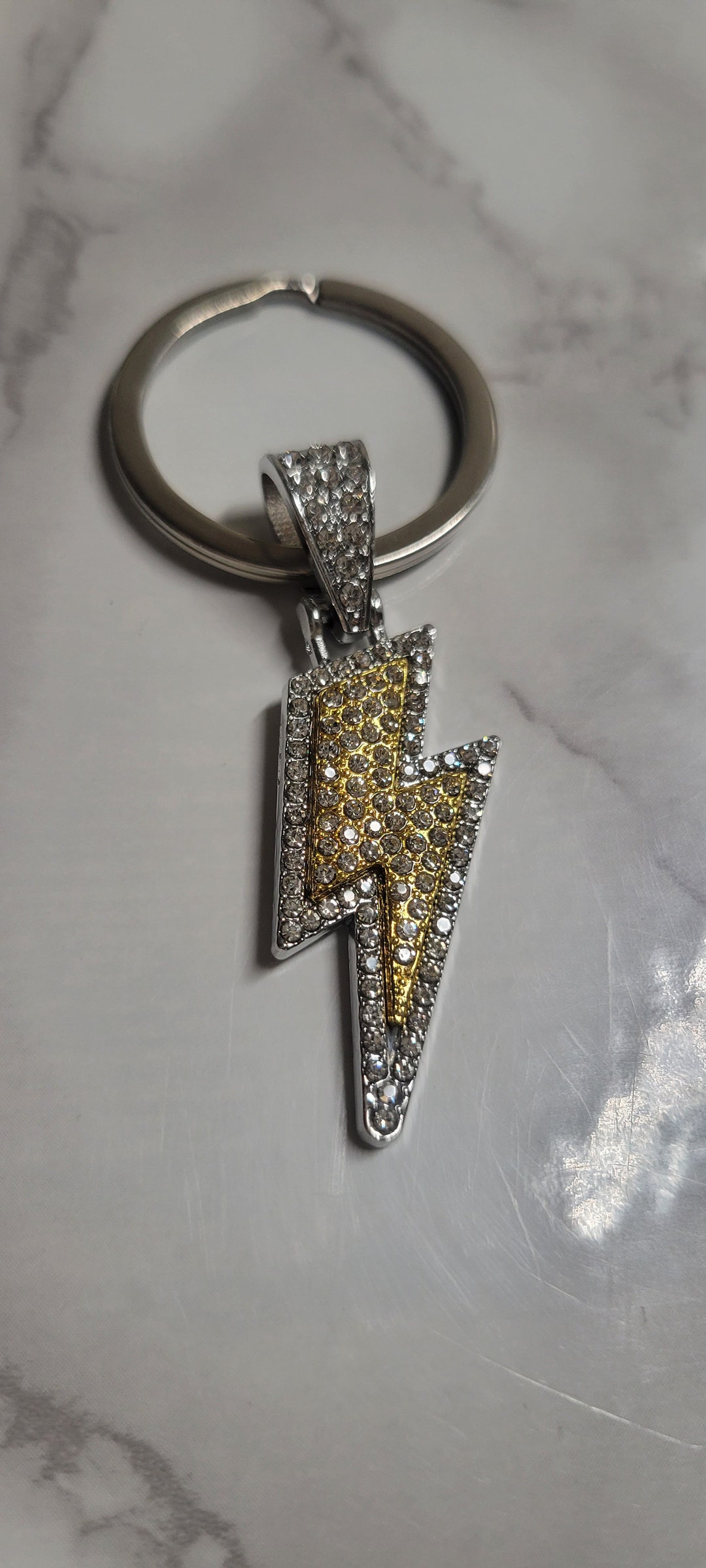 SILVER and GOLD Lightning Bolt Key Chain Planner Charms Etsy