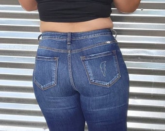 HIGH RISE Jenny Jean Crystal Bolt Kancan Jeans