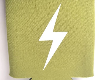 Lightning Bolt Olive Green Coozie