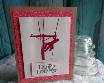 Lineman Christmas Greeting Card