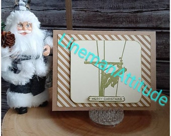 Lineman Christmas Greeting Card