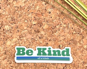 Be Kind of a Bitch Statement Vinyl Sticker, Be Kind Laptop Sticker
