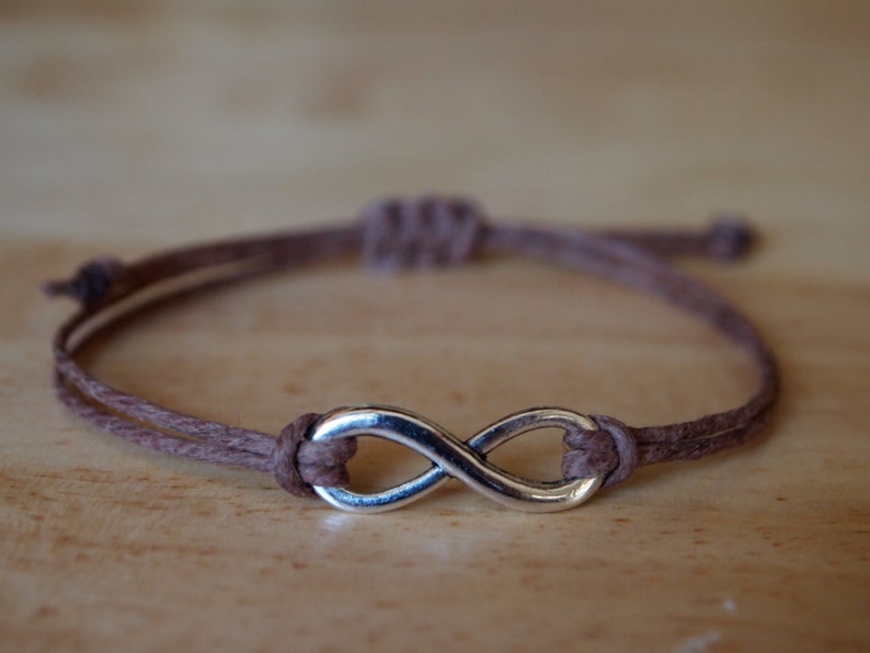 Adjustable Infinity Charm Bracelet in Black / Natural Hemp Etsy