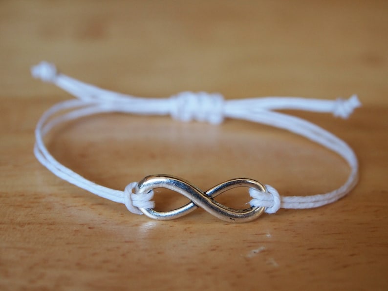 Adjustable Infinity Charm Bracelet in Black / Natural Hemp Etsy