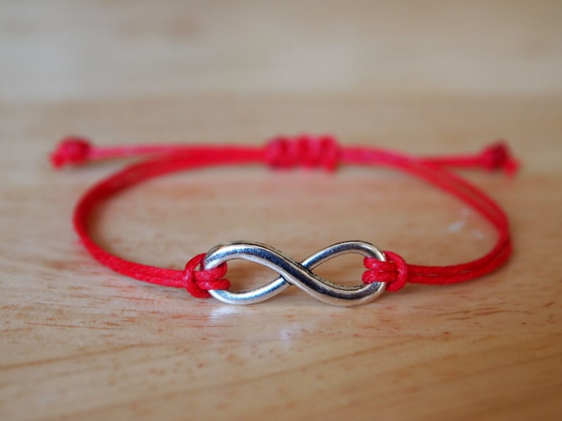 Adjustable Infinity Charm Bracelet in Black / Natural Hemp Etsy