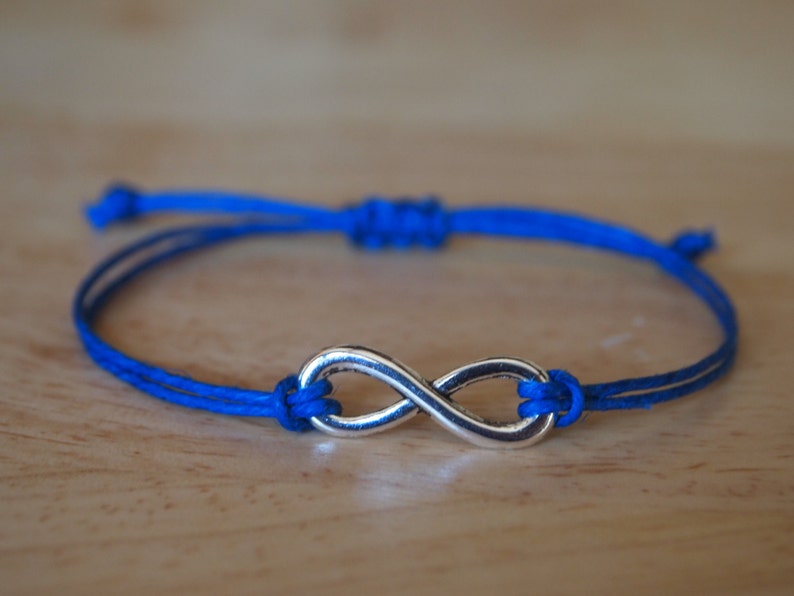 Adjustable Infinity Charm Bracelet in Black / Natural Hemp Etsy