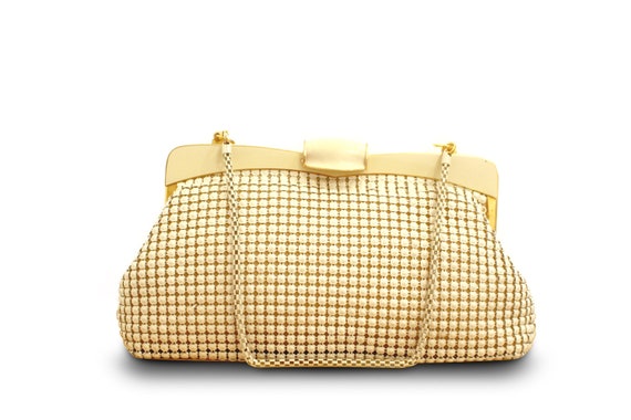 Vintage White Mesh Handbag; Evening Bag; Clutch