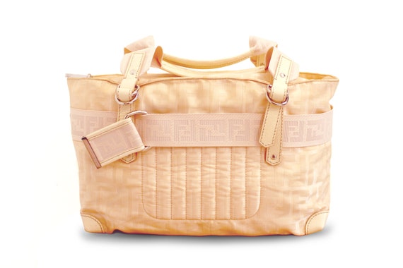 FENDI Zucca Zip Code Peach Colour Top handles Bag