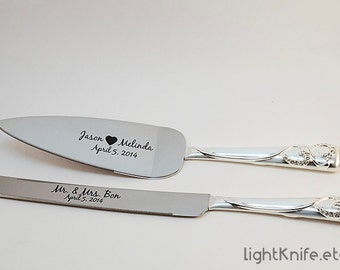 Disney inspired Wedding  Black Engraved Wedding  Cake  Knife  