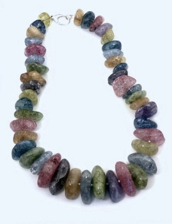 Multi-Color Crackle Quartz Necklace, Quartz Necklace, Multi-Color Necklace