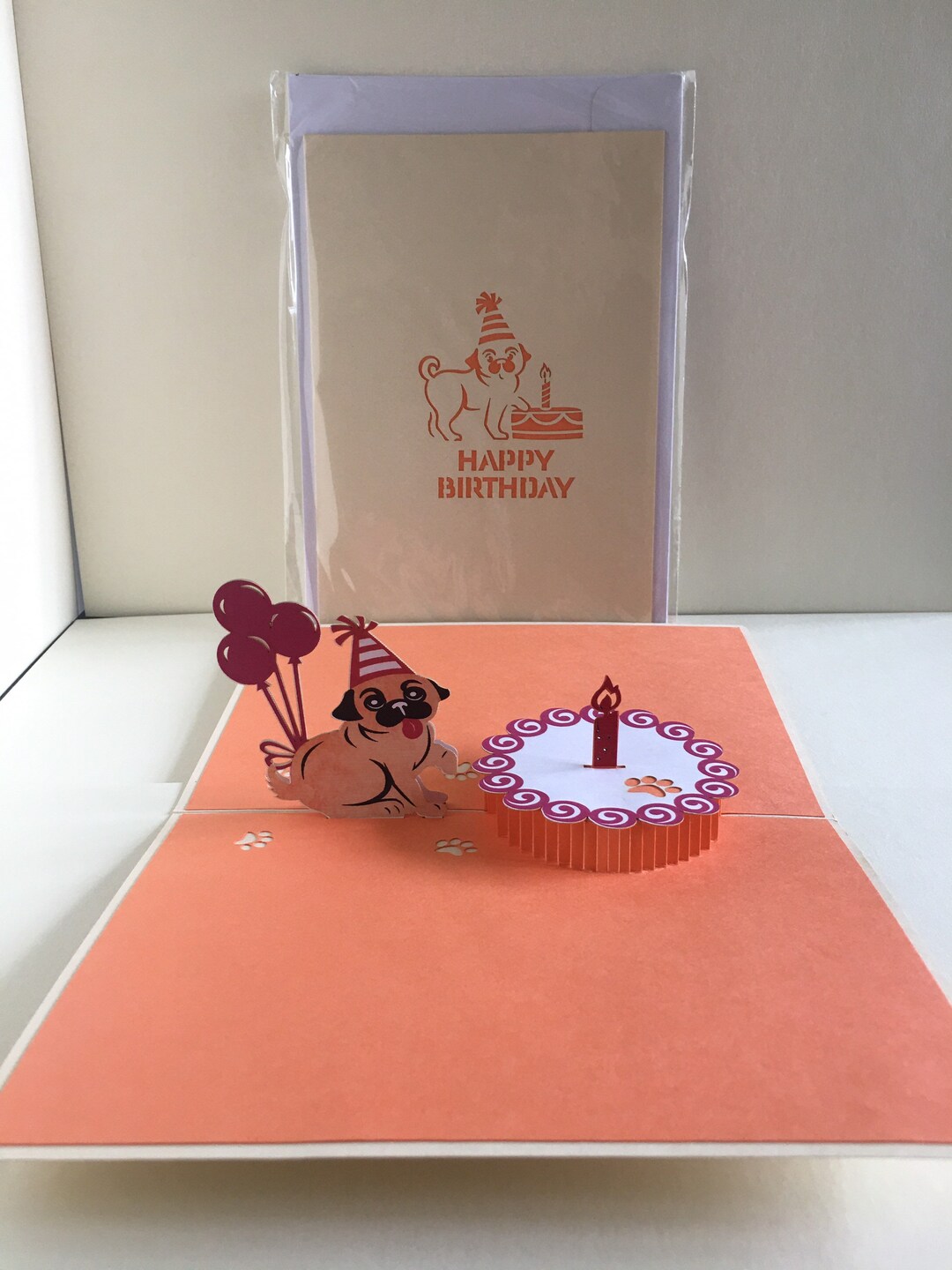 Pug Dog 3D Pop up Birthday Card Free Postage Envelope New - Etsy UK