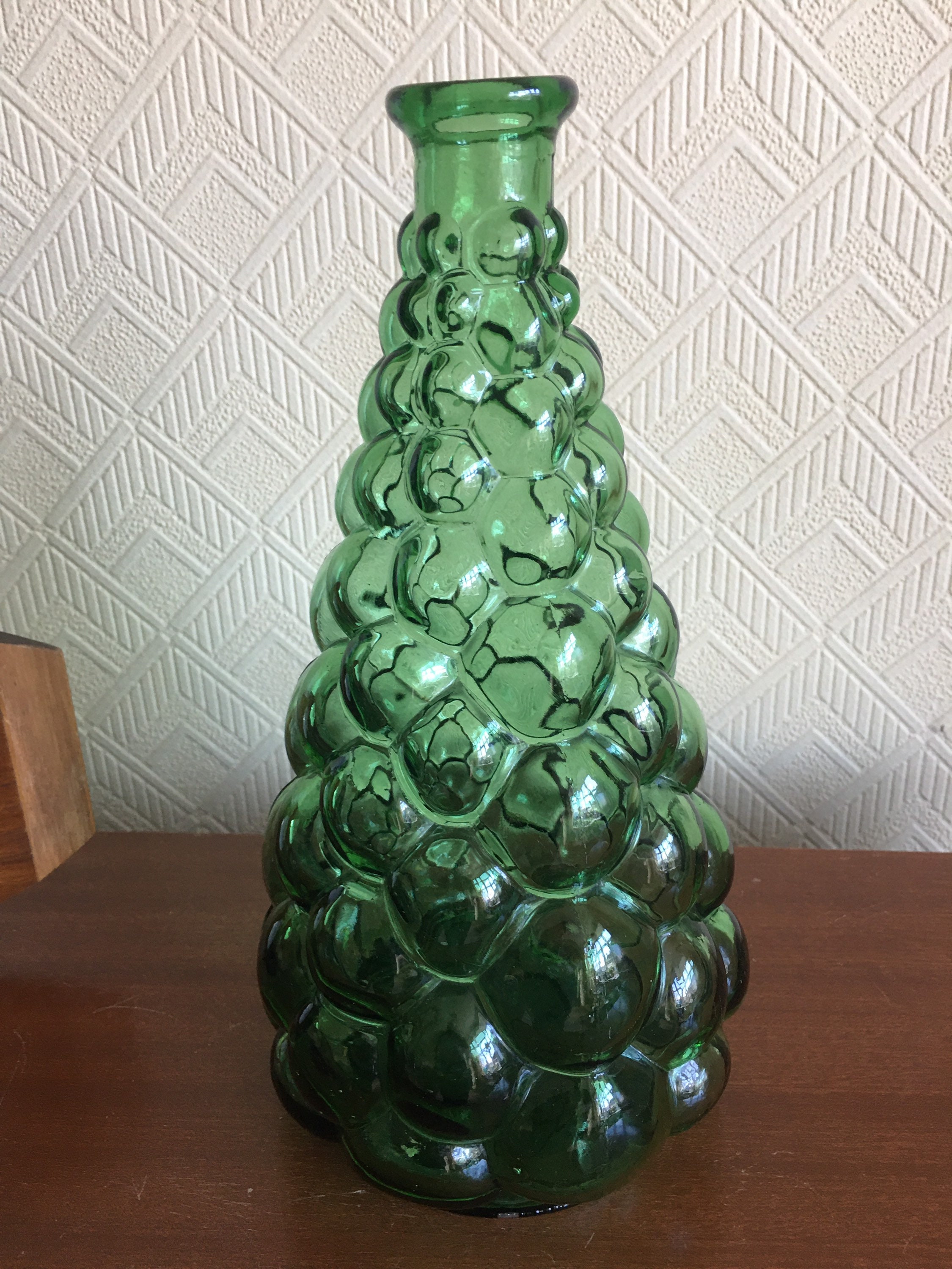 Vintage Mid Century Green Italian Grape Empoli Genie Bottle Etsy