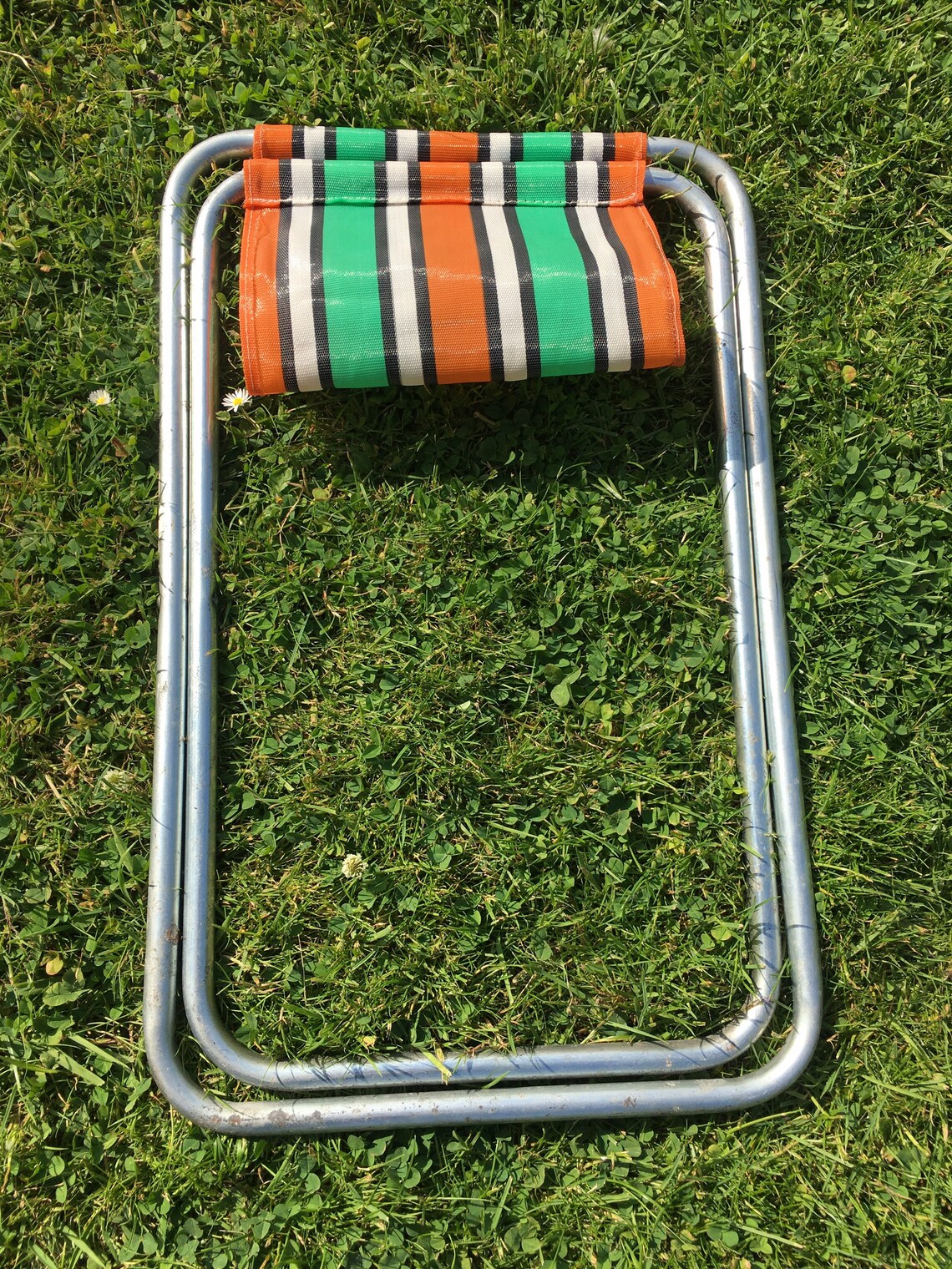 Vintage Retro Stripe Folding Metal Camping Fishing Stool Seat Etsy