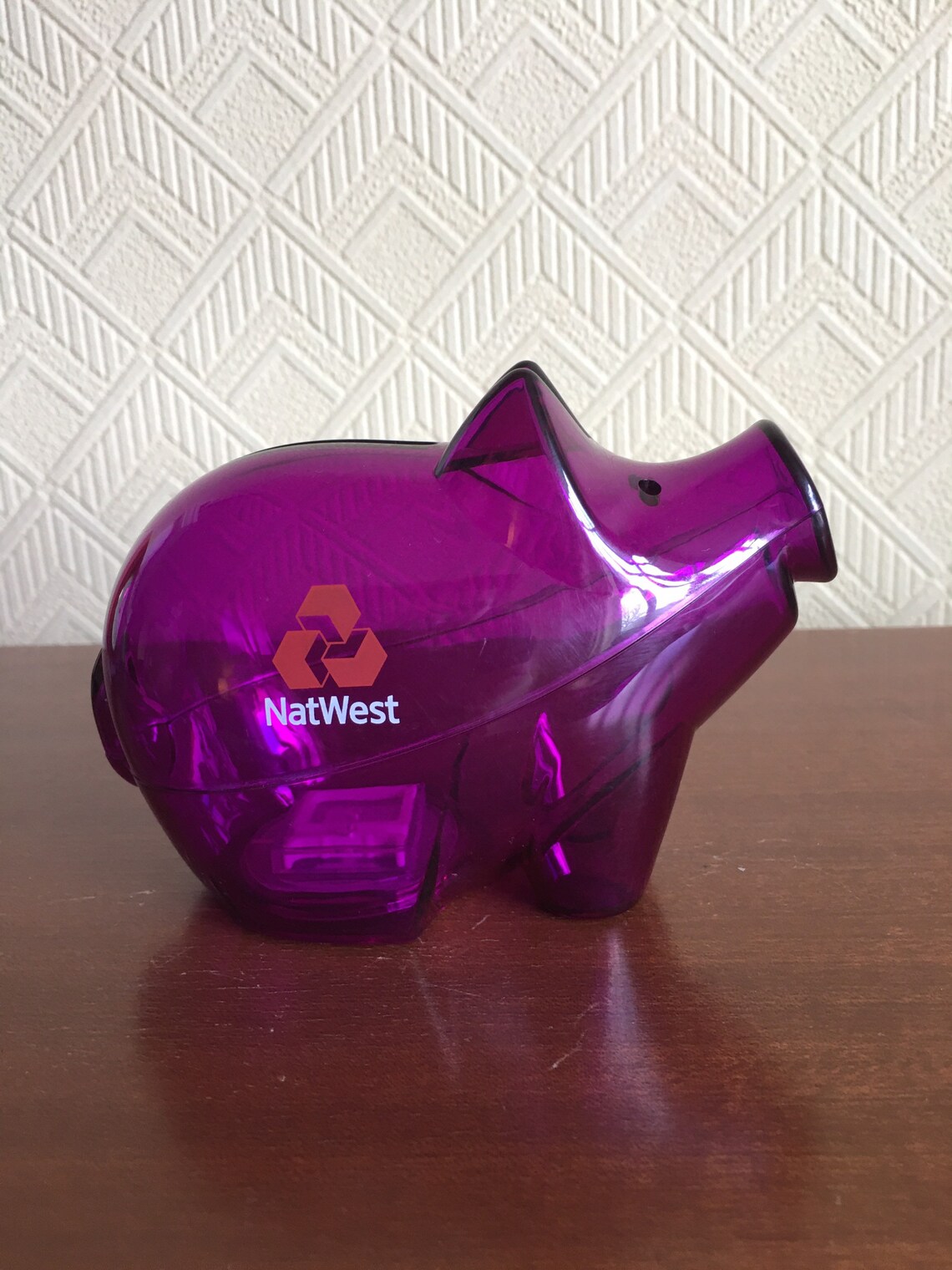 Vintage NatWest Plastic Purple Piggy Bank With Key Etsy