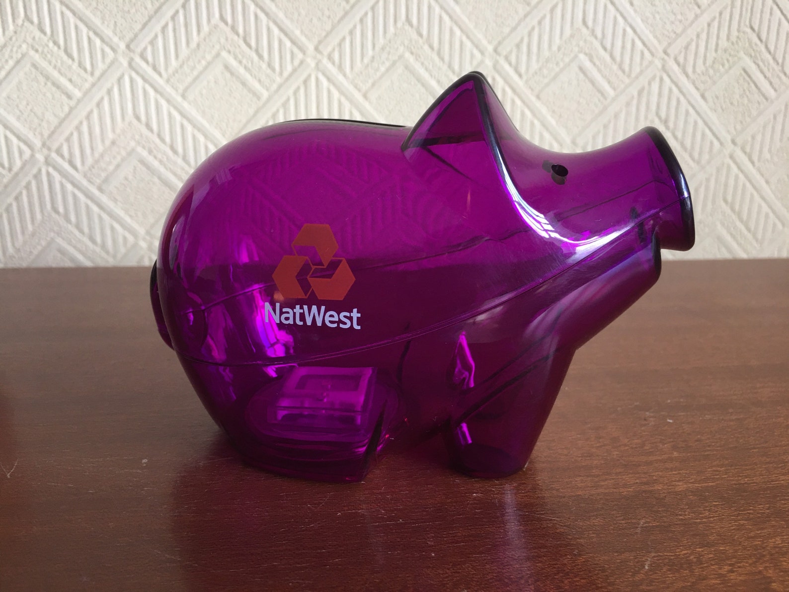 Vintage NatWest Plastic Purple Piggy Bank With Key Etsy