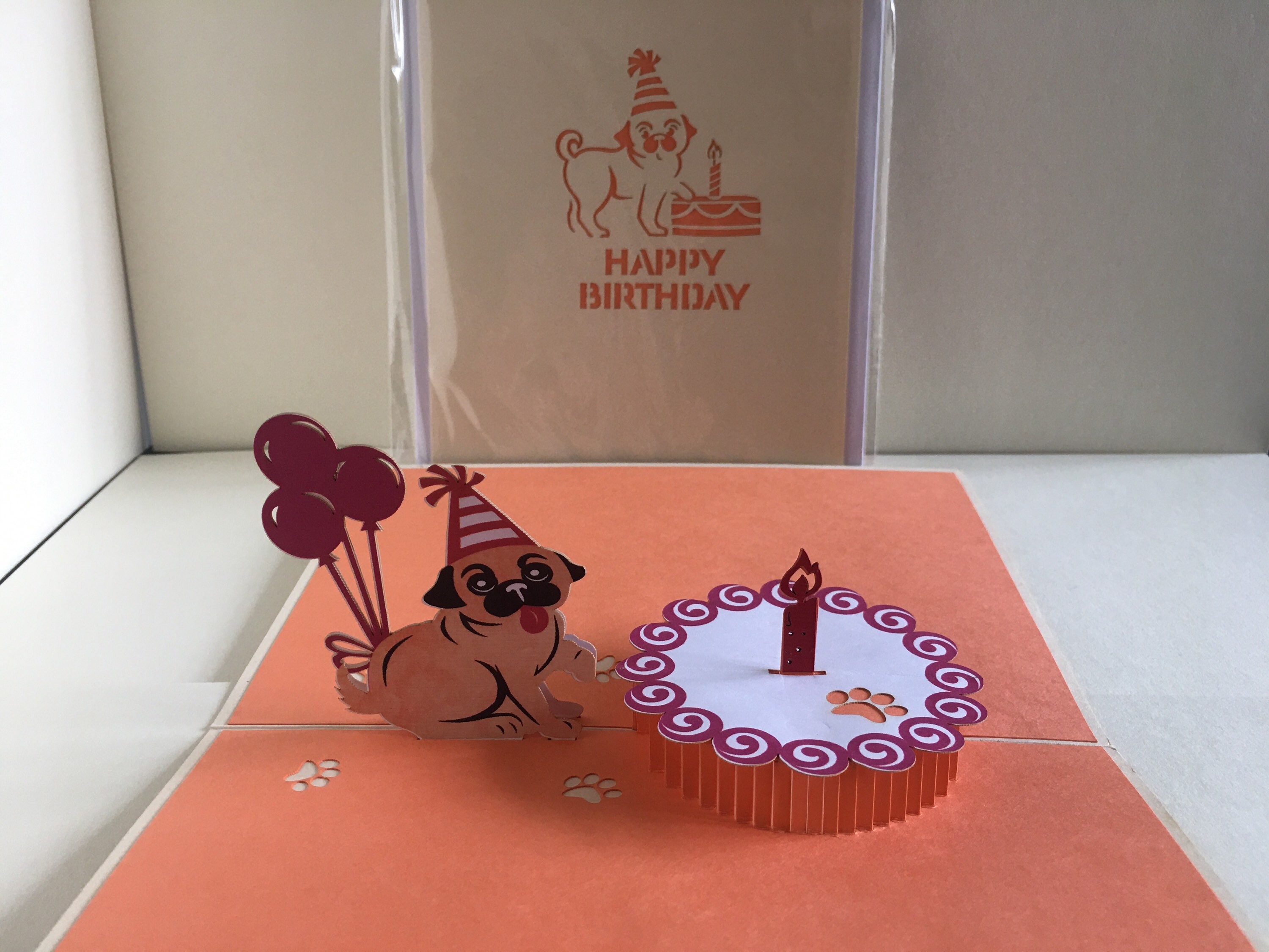 Pug Dog 3D Pop up Birthday Card Free Postage Envelope New - Etsy UK