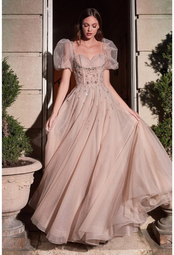 Claudia Puff Sleeve Layered Tulle A 