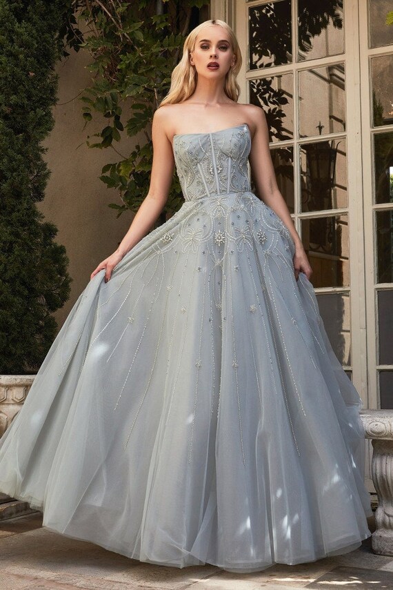 Ball Gown Boned Corset Beaded Vintage 