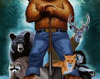 smokey bear poster etsy